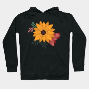 Cute Yellow Floral Drawing Hoodie